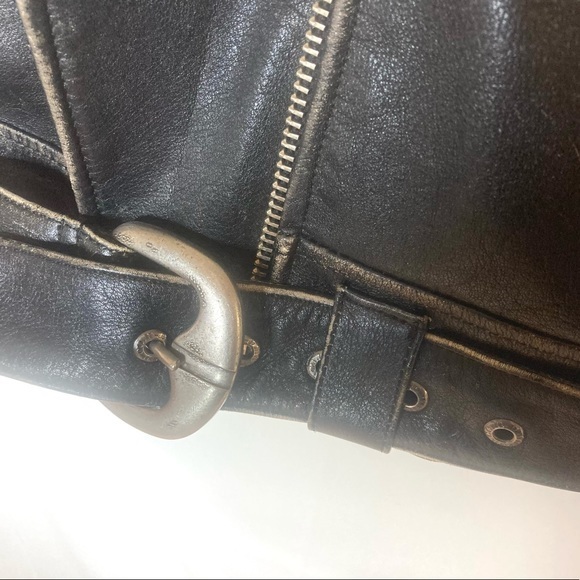 Harley Davison embroidered moto leather jacket women’s Large stunning rare - Picture 7 of 11